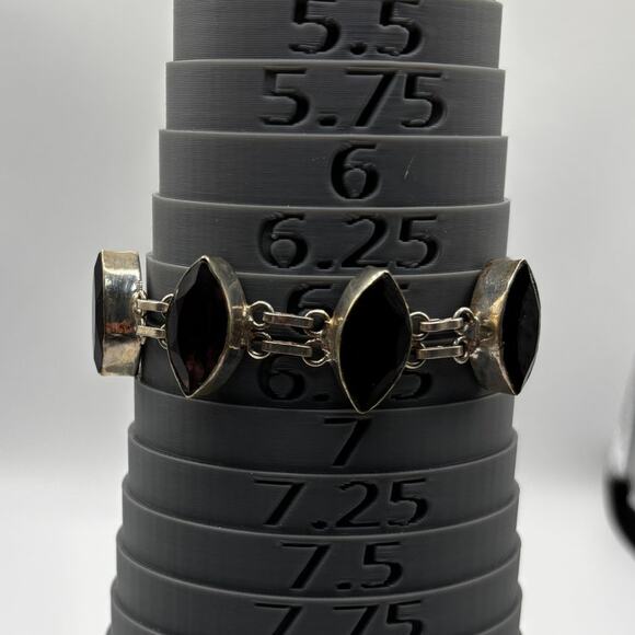 Sterling Silver Pink Red Marquis Gem Bracelet - Picture 13 of 16